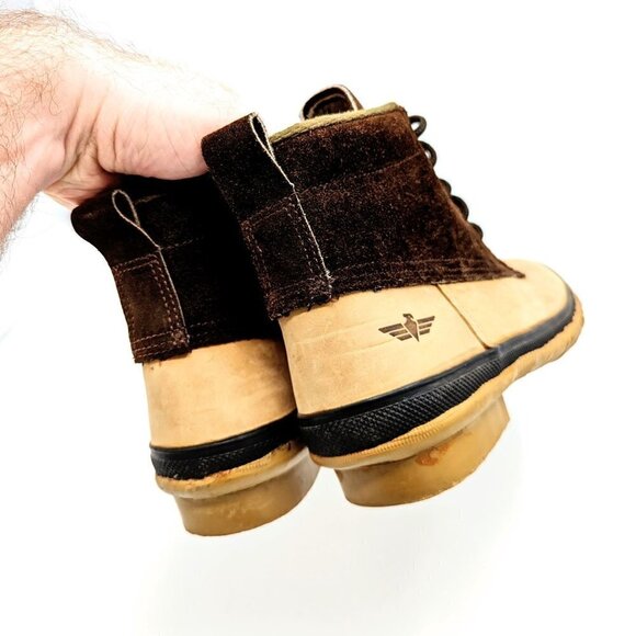 Vintage Women's 9 (40) American Eagle Rawhide & Tanned Leather Splash Duck Boots - Picture 4 of 7